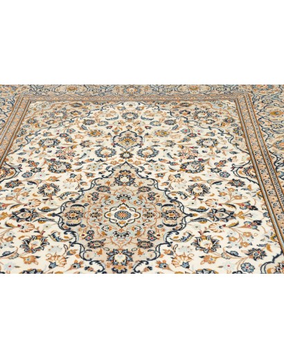 Tappeto Kashan Persia bianco grigio 200x301