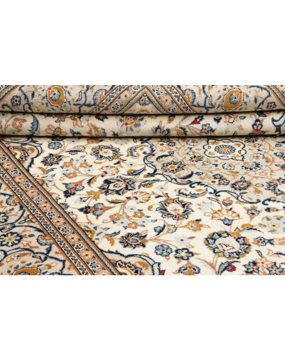 Tappeto Kashan Persia bianco grigio 200x301