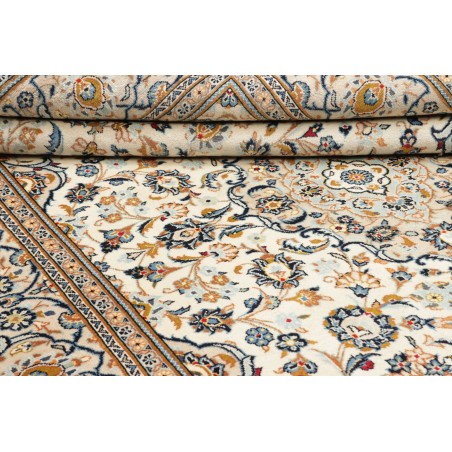 Tappeto Kashan Persia bianco grigio 200x301