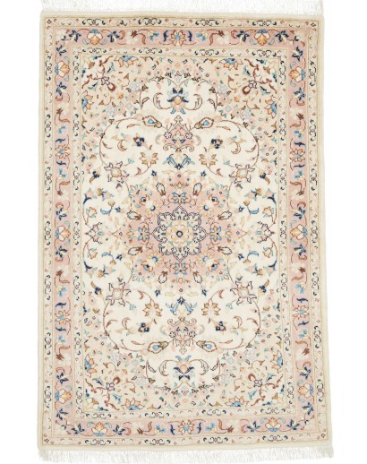 Tappeto Kashan Fine Persia bianco grigio 102x150