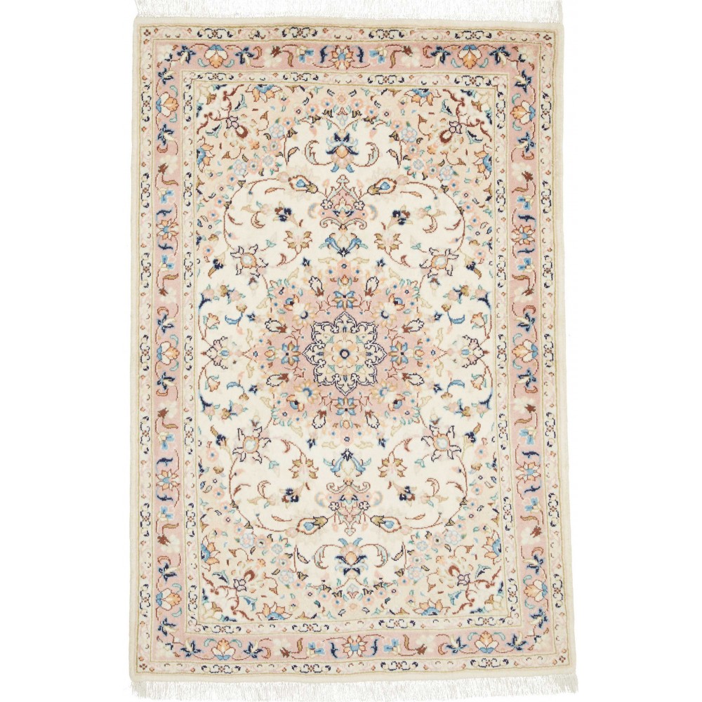 Tappeto Kashan Fine Persia bianco grigio 102x150 Tappeto Kashan Fine Persia bianco grigio 102x150