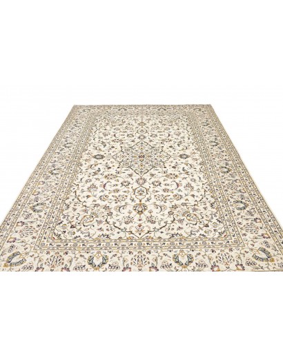Tappeto Kashan Persia bianco arancione 193x300