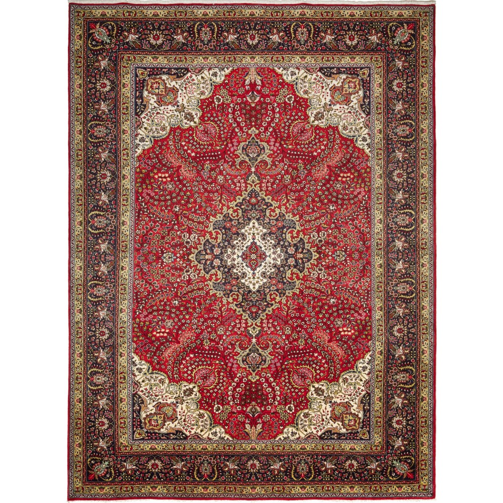 Tappeto Tabriz Persia marrone beige 252x340