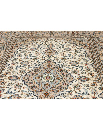 Tappeto Kashan Persia bianco marrone 200x300