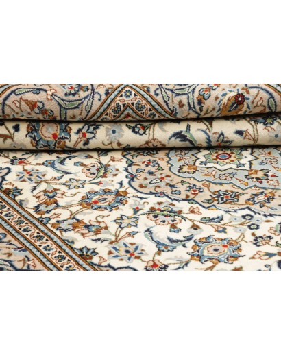Tappeto Kashan Persia bianco marrone 200x300