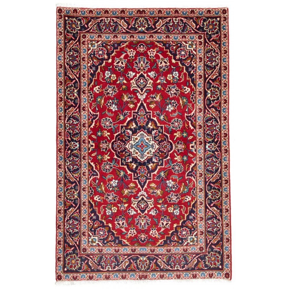 Tappeto Kashan Fine Persia marrone giallo 99x147 Tappeto Kashan Fine Persia marrone giallo 99x147