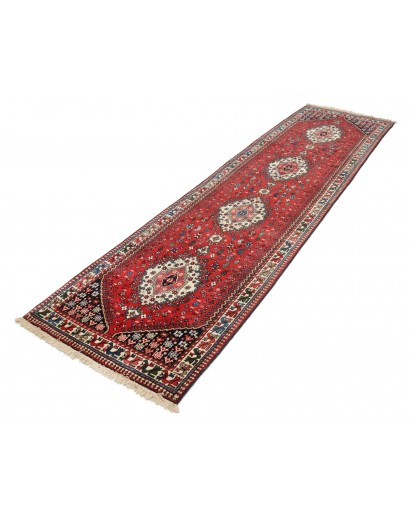 Tappeto Yalameh Persia marrone giallo 83x308