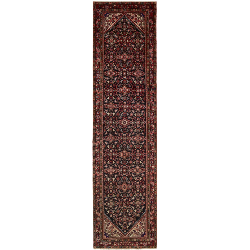Tappeto Hamadan Persia grigio marrone 100x495 Tappeto Hamadan Persia grigio marrone 100x495