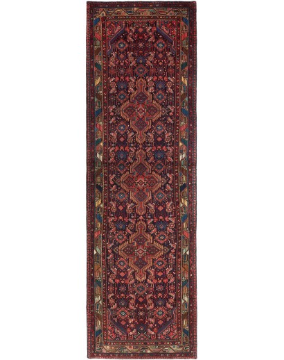 Tappeto Hamadan Persia grigio marrone 105x360
