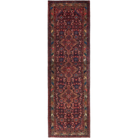 Tappeto Hamadan Persia grigio marrone 105x360