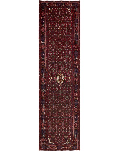 Tappeto Hamadan Persia grigio marrone 115x430