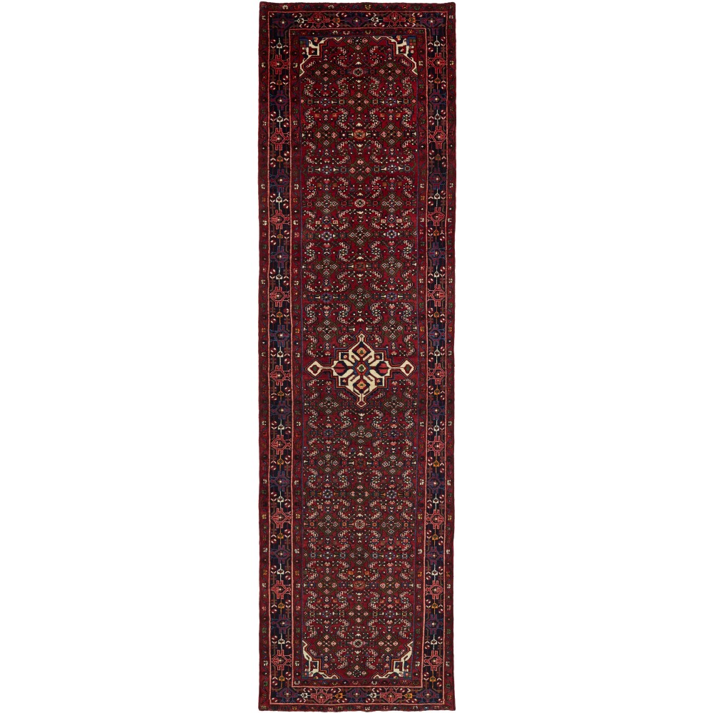 Tappeto Hamadan Persia grigio marrone 115x430 Tappeto Hamadan Persia grigio marrone 115x430