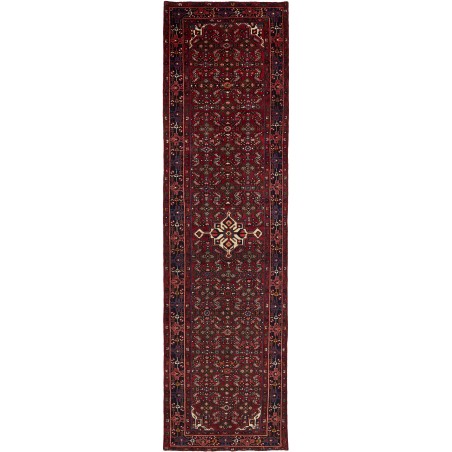 Tappeto Hamadan Persia grigio marrone 115x430