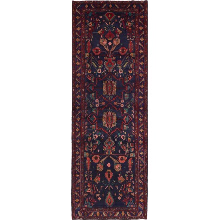 Tappeto Hamadan Persia grigio rosso 120x345