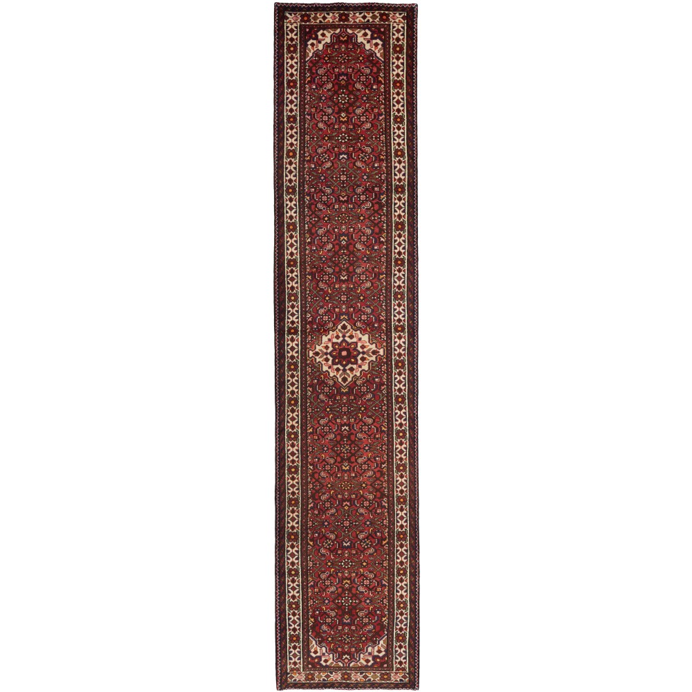 Tappeto Hamadan Persia grigio marrone 80x420 Tappeto Hamadan Persia grigio marrone 80x420