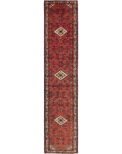 Tappeto Hamadan Persia marrone grigio 90x405