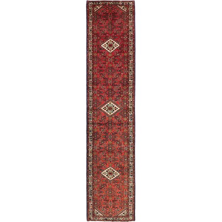Tappeto Hamadan Persia marrone grigio 90x405