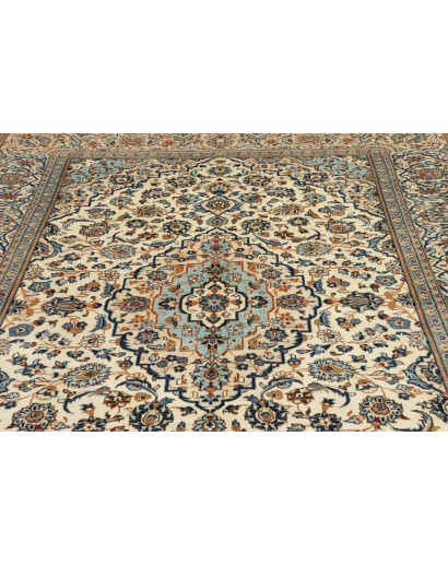 Tappeto Kashan Persia beige azzurro 202x307