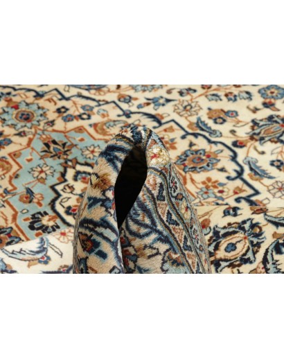 Tappeto Kashan Persia beige azzurro 202x307