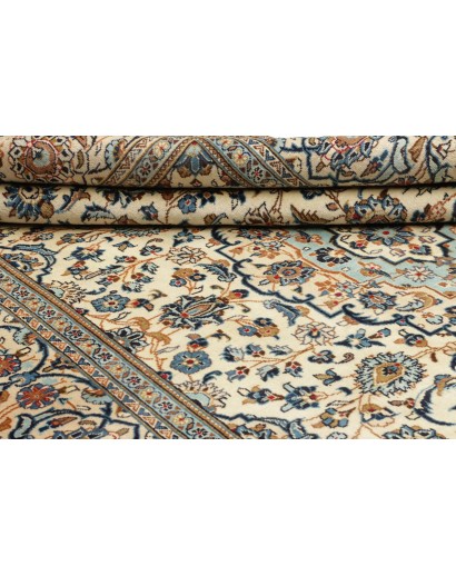 Tappeto Kashan Persia beige azzurro 202x307