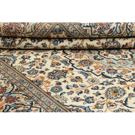 Tappeto Kashan Persia beige azzurro 202x307