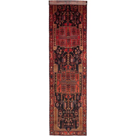 Tappeto Hamadan Persia grigio marrone 120x460