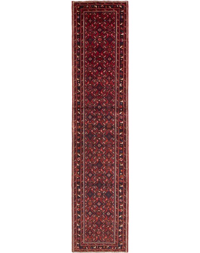 Tappeto Hamadan Persia grigio marrone 88x400