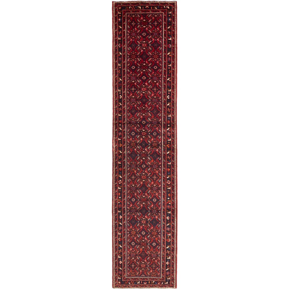 Tappeto Hamadan Persia grigio marrone 88x400 Tappeto Hamadan Persia grigio marrone 88x400