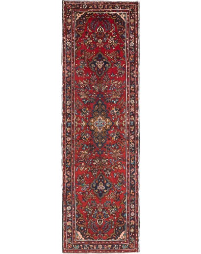 Tappeto Hamadan Persia marrone azzurro 112x376