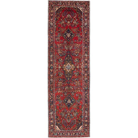 Tappeto Hamadan Persia marrone azzurro 112x376