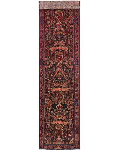 Tappeto Hamadan Persia grigio arancione 110x488