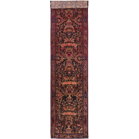 Tappeto Hamadan Persia grigio arancione 110x488