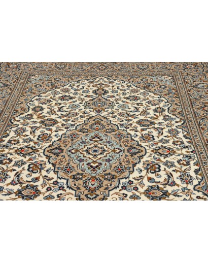 Tappeto Kashan Persia azzurro grigio 198x305