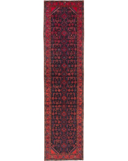 Tappeto Hamadan Persia grigio marrone 110x440