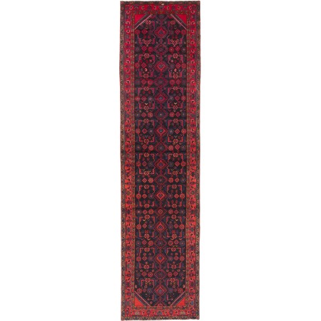Tappeto Hamadan Persia grigio marrone 110x440