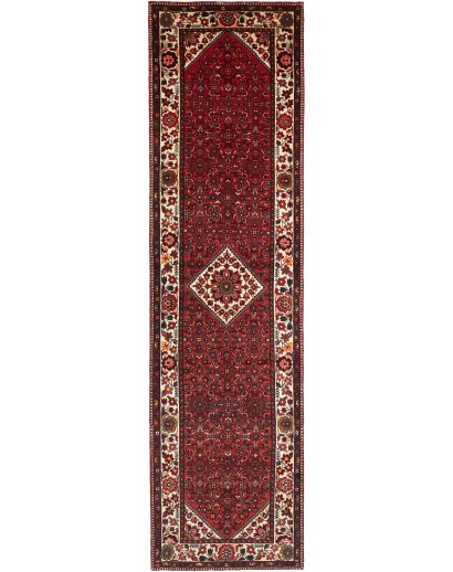 Tappeto Hamadan Persia grigio marrone 105x415