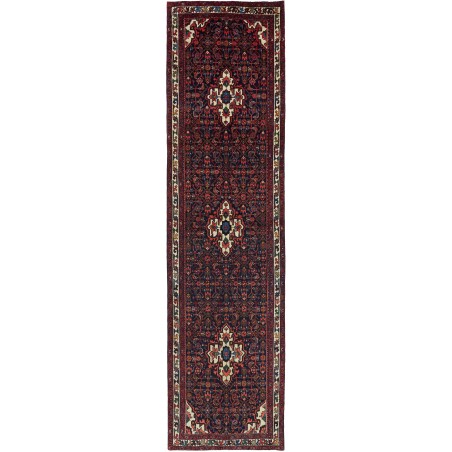 Tappeto Hamadan Persia grigio marrone 108x415