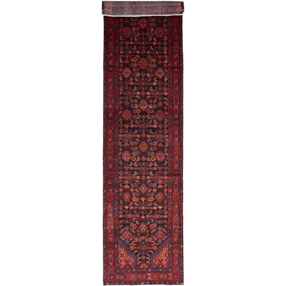 Tappeto Hamadan Persia grigio marrone 116x516 Tappeto Hamadan Persia grigio marrone 116x516