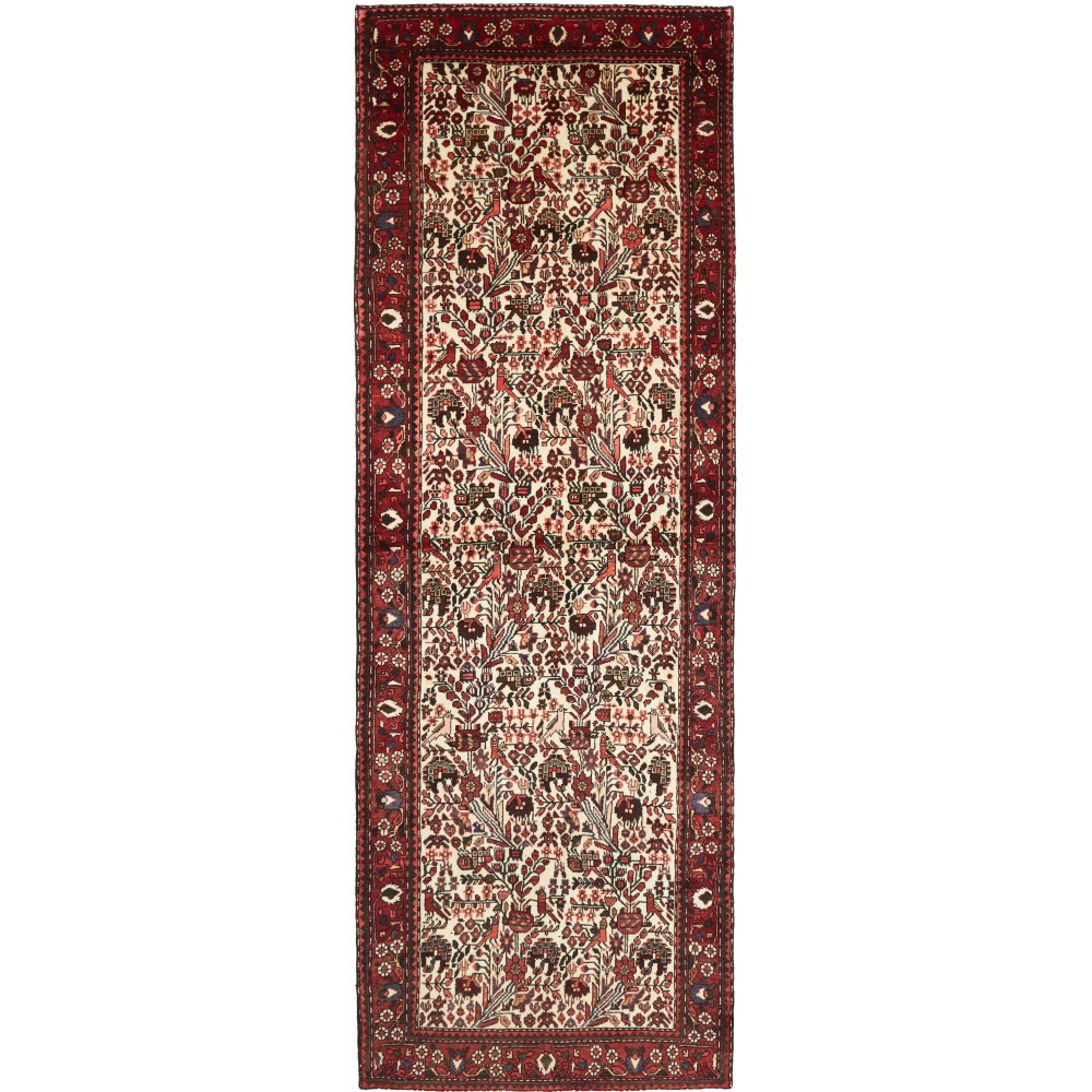 Tappeto Hamadan Persia grigio giallo 115x343 Tappeto Hamadan Persia grigio giallo 115x343