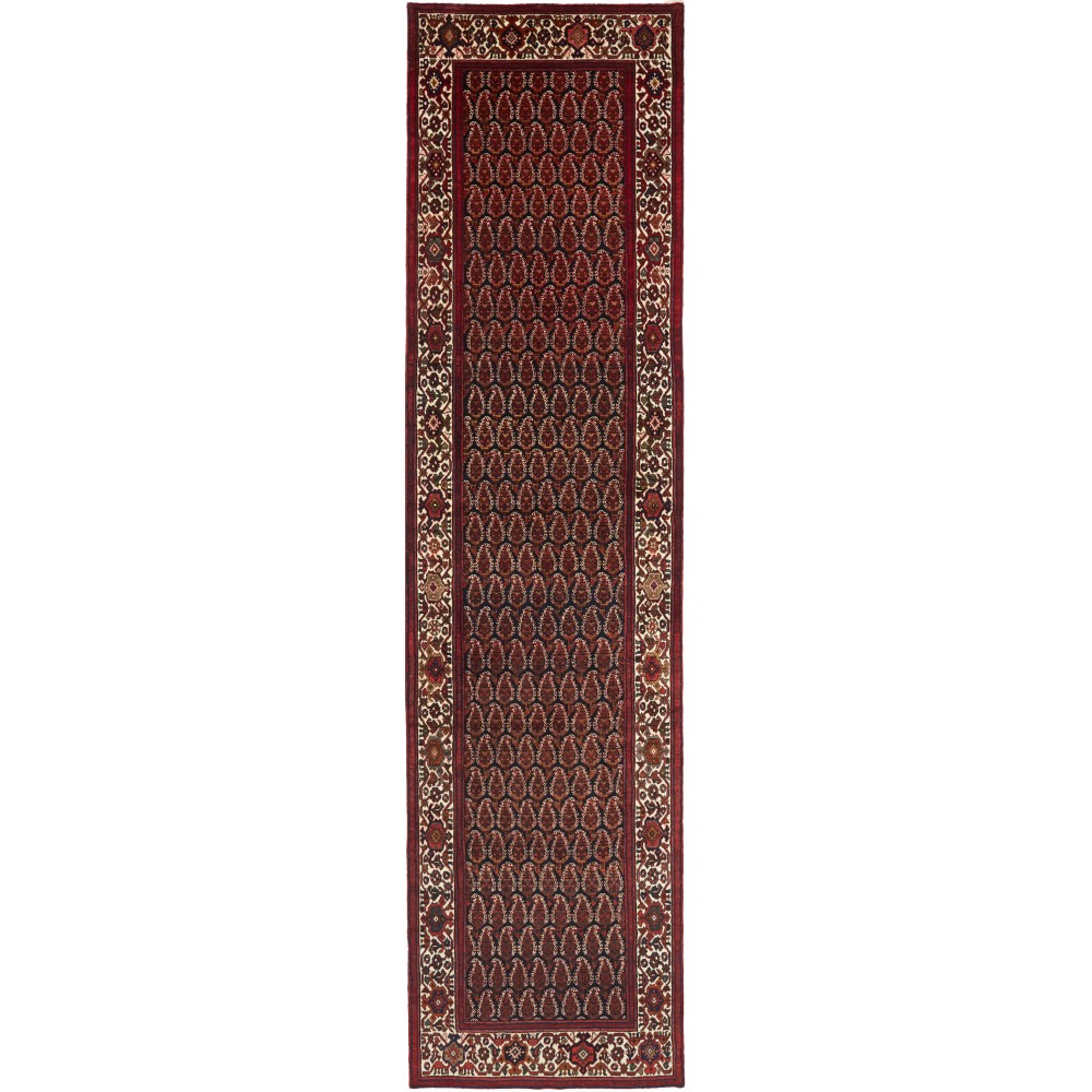 Tappeto Hamadan Persia grigio giallo 106x430 Tappeto Hamadan Persia grigio giallo 106x430