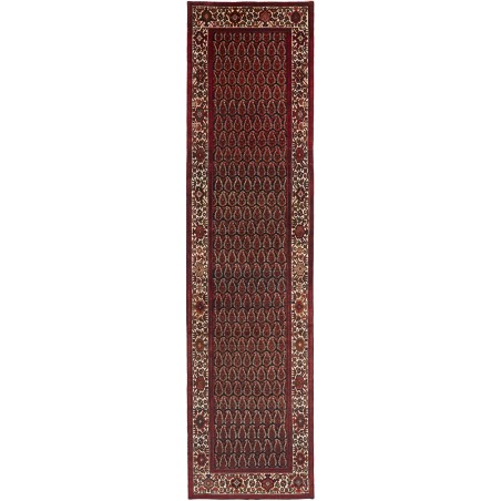 Tappeto Hamadan Persia grigio giallo 106x430