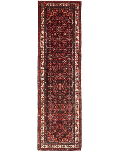 Tappeto Hamadan Persia grigio marrone 108x387