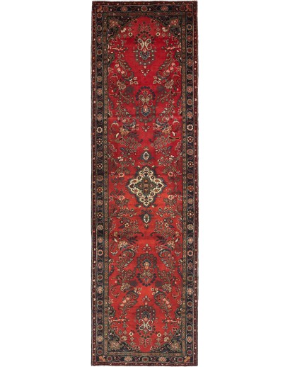 Tappeto Hamadan Persia marrone blu 111x400