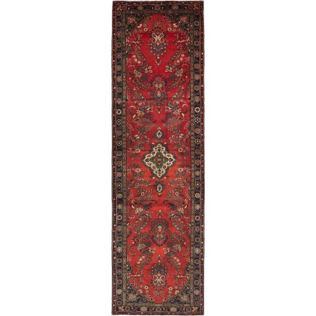 Tappeto Hamadan Persia marrone blu 111x400