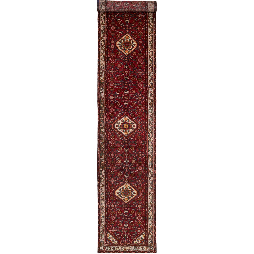 Tappeto Hamadan Persia marrone 98x513 Tappeto Hamadan Persia marrone 98x513