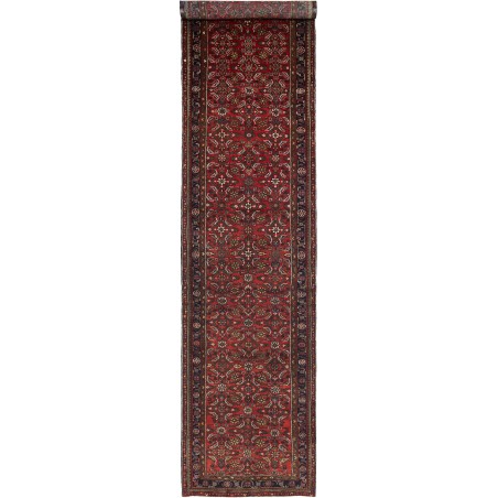 Tappeto Hamadan Persia grigio marrone 113x502