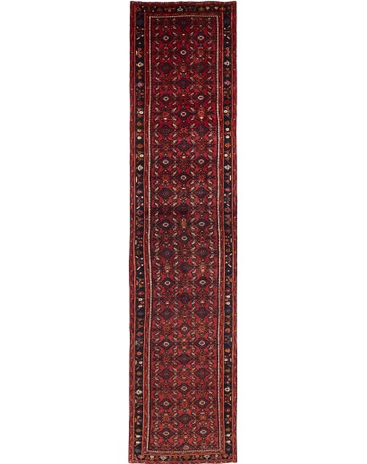 Tappeto Hamadan Persia grigio rosso 90x407