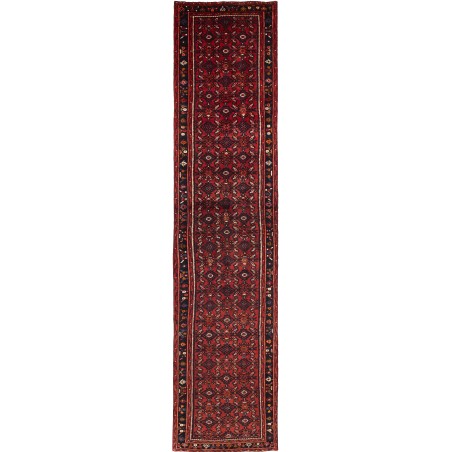 Tappeto Hamadan Persia grigio rosso 90x407