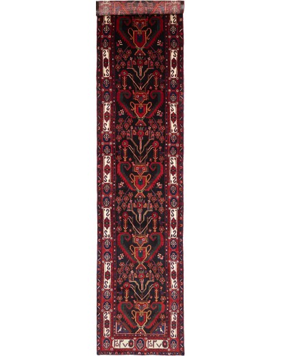 Tappeto Hamadan Persia grigio marrone 102x477