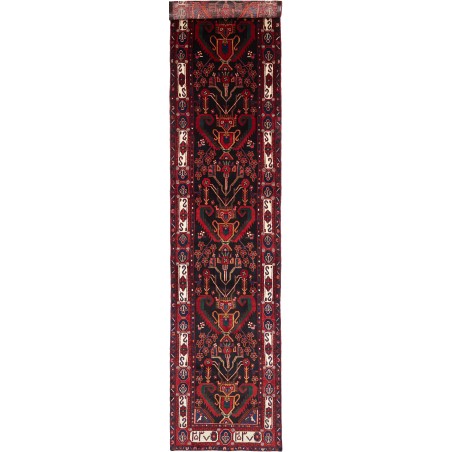 Tappeto Hamadan Persia grigio marrone 102x477